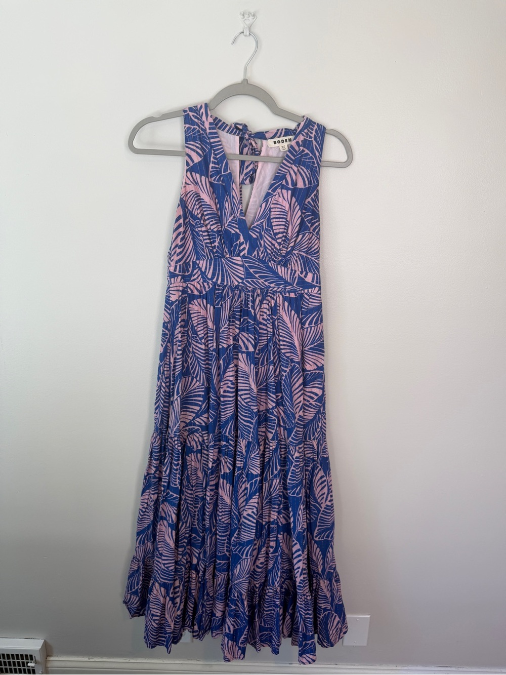 Boden Serena Cotton Tie Maxi Dress Multi Tropical Print Parrot - Picture 2 of 11